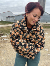 Load image into Gallery viewer, Floral  Puff Coat
