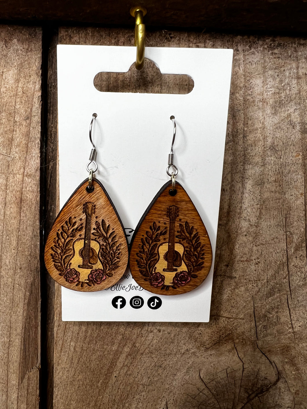 Teardrop Guitar Earrings