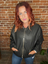 Load image into Gallery viewer, Faux Leather Bomber
