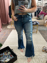 Load image into Gallery viewer, Boot Cut Distressed Mid Rise Jeans
