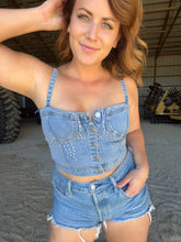 Load image into Gallery viewer, Denim Corset Top
