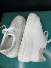 Load image into Gallery viewer, White Rhinestone Sneakers
