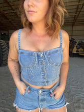 Load image into Gallery viewer, Denim Corset Top
