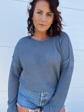 Load image into Gallery viewer, Gray Blue Knit Sweater
