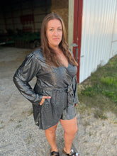 Load image into Gallery viewer, Black Silver Romper
