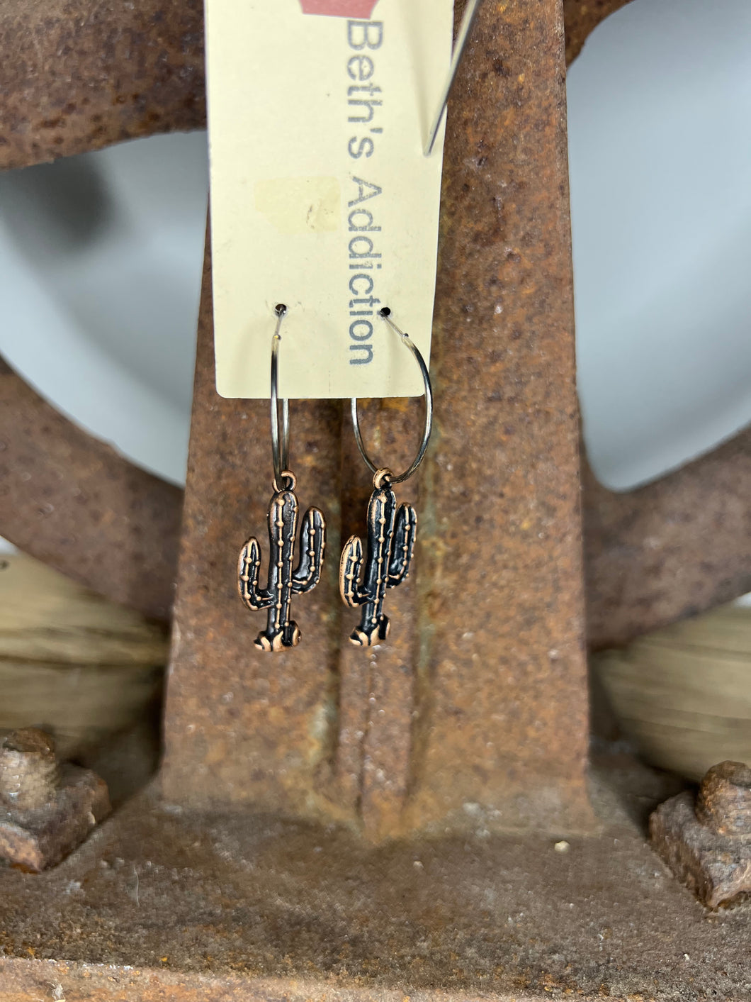 Bronze Cactus Earrings