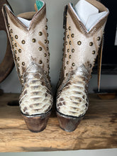 Load image into Gallery viewer, White Python Cowboy Boots
