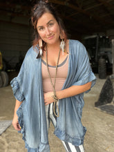 Load image into Gallery viewer, Denim Ruffle Cardigan
