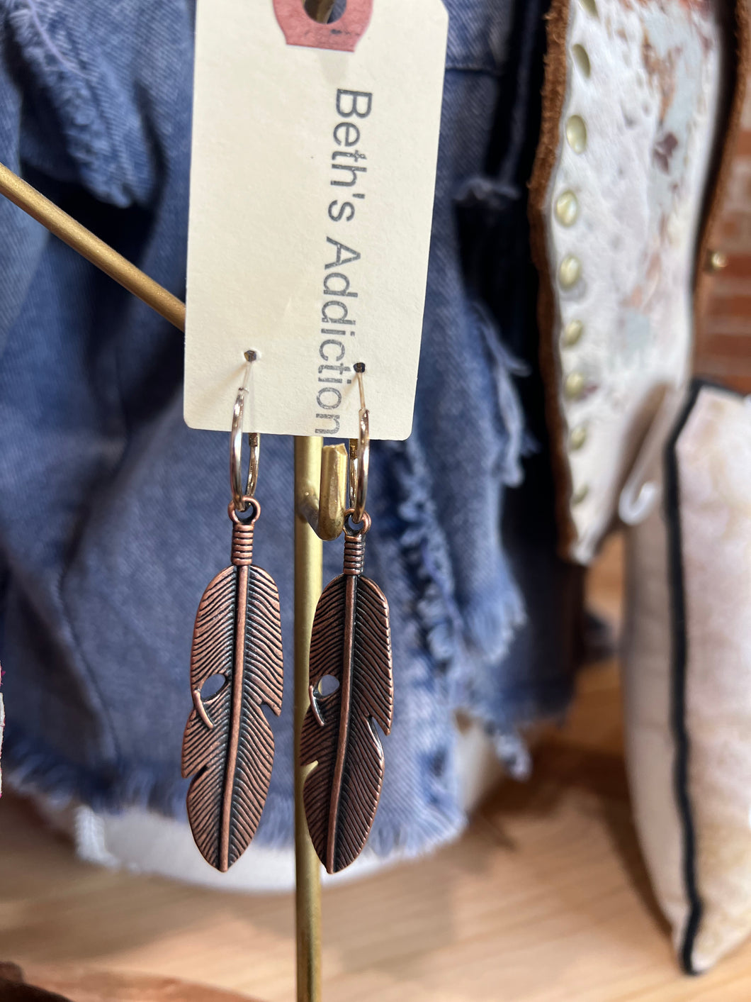 Bronze Feathers Earrings