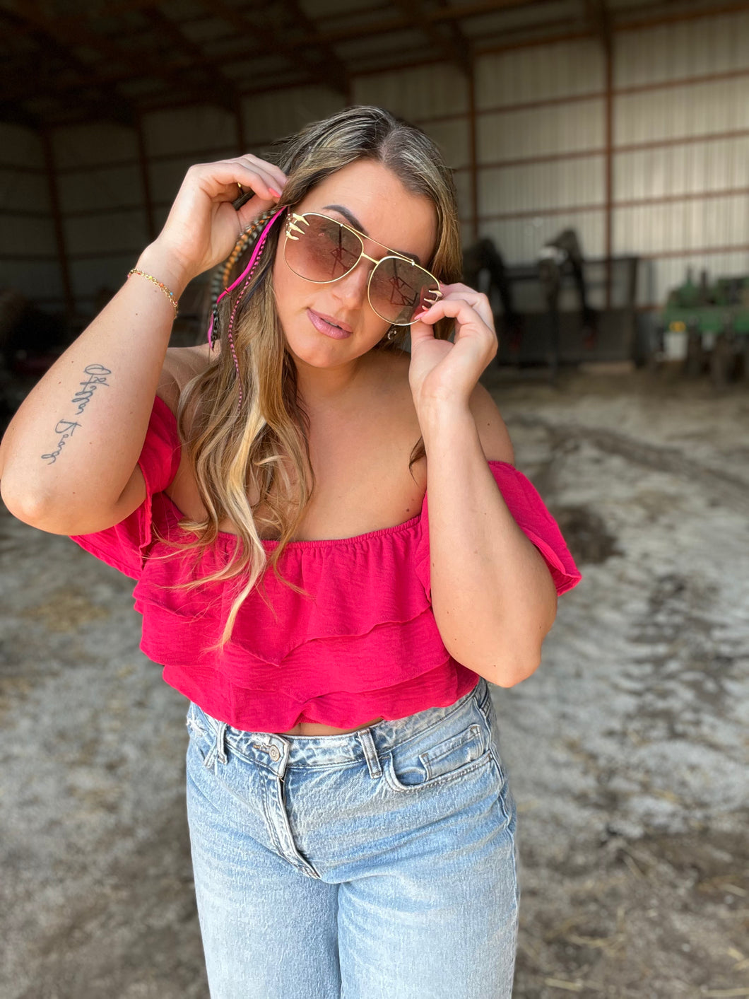 Berry Ruffled Top