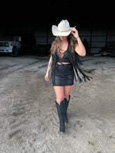 Load image into Gallery viewer, Black Suede Fringe Vest

