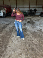 Load image into Gallery viewer, Boot Cut Distressed Mid Rise Jeans
