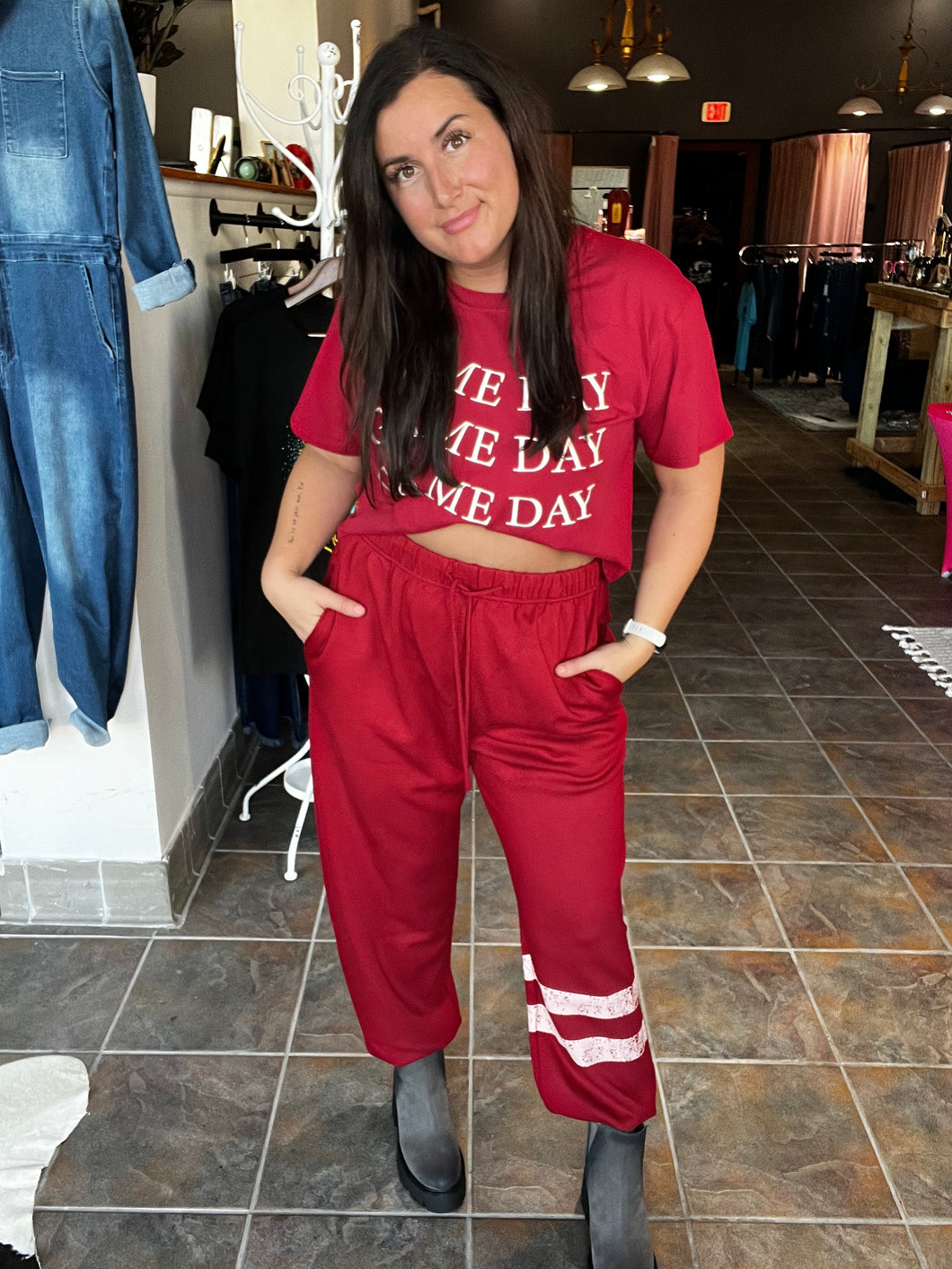 Dark Red Joggers