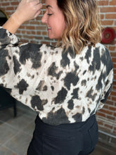 Load image into Gallery viewer, Cow Print Sweater Top

